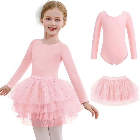 Zaclotre Toddler Girls Ballet Ballet مع أزياء رقص Ballerina ذات الأكمام الطويلة in Saudi Arabia