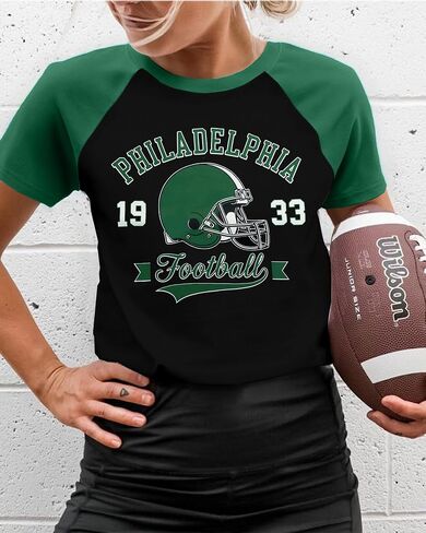 MNLYBABY Football Shirt for Women Game Day T-Shirt Football Fans Season Short Sleeve Tee Tops in Saudi Arabia
