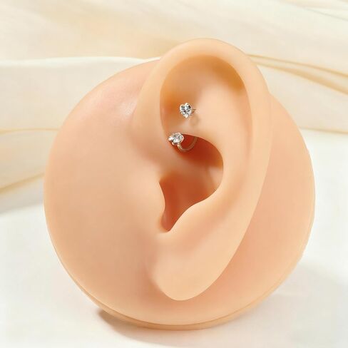 TOKRING 18G Internal Threaded Horseshoe Nose Rings Septum Rings CZ Rook Helix Conch Daith Cartilage Earrings 8mm Labret Lip Ear Eyebrow Nose Piercing Jewelry in Kuwait