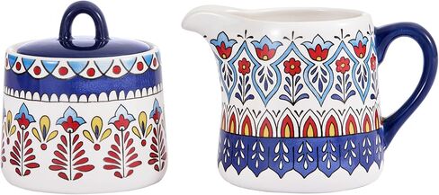 Bico Blue Talavera Ceramic Sugar and Cream Set, Dishwasher Safe in Saudi Arabia