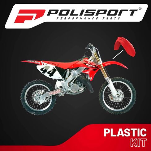 Polisport Motocross (MX) Restyle Front Fender for Honda CR125R/250R (2002-07) الدراجة الترابية - جودة OEM، متينة ومرنة ومثالية - أحمر in Saudi Arabia