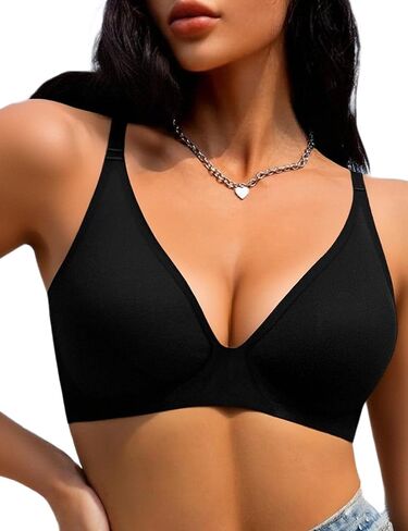 Y2K Deep V Bralette for Going Out - Waterdrop Seamless Push Up Silicone Strips & Adjustable Thin Straps, Invisible Party Bra in Saudi Arabia