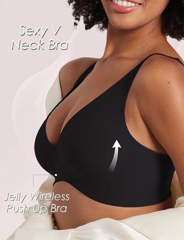 Y2K Deep V Bralette for Going Out - Waterdrop Seamless Push Up Silicone Strips & Adjustable Thin Straps, Invisible Party Bra in Saudi Arabia