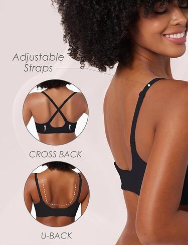 Y2K Deep V Bralette for Going Out - Waterdrop Seamless Push Up Silicone Strips & Adjustable Thin Straps, Invisible Party Bra in Saudi Arabia