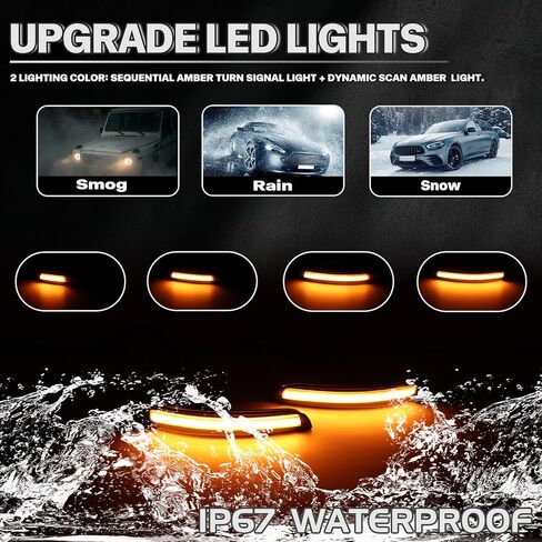 Amber&Blue Sequential LED Side Mirror Turn Signal Lights for Ford Kuga Escape Ecosport 2013-2018 Focus 2012-2018 C-Max 2013-2017 Set of 2 Smoked Lens in Saudi Arabia