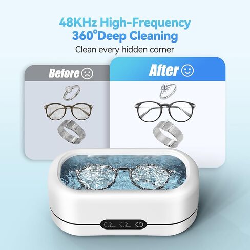 Ultrasonic Jewelry Cleaner, 50KHz Ultrasonic Cleaner Machine with 304 Stainless Steel for Jewelry, Eyeglasses, Rings, Watch Strap, Dentures, Dual Cleaning Modes(Green) in Saudi Arabia