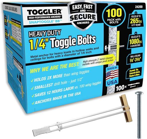 TOGGLER SNAPTOGGLE Drywall Anchor with Included Bolts for 1/4-20 Fastener Size; Holds up to 265 pounds Each in 1/2-in Drywall by TOGGLER (20 Pack) in Kuwait