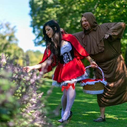 Haysandy 2 Pcs Women's Riding Hood Costume Red Hooded Velvet Cloak Satin Bow Thigh Highs Halloween Christmas Cosplay Party in Saudi Arabia