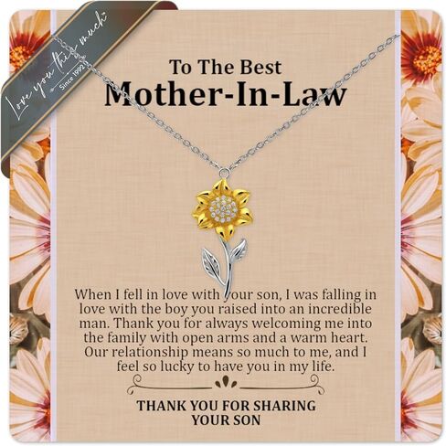 Love You This Much Sentimental Mother In Law Sunflower Bracelet, Mothers Day Gift for Mother In Law, Wedding Gift for Mother in Law Birthday in Saudi Arabia