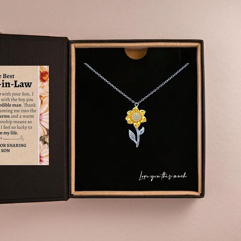 Love You This Much Sentimental Mother In Law Sunflower Bracelet, Mothers Day Gift for Mother In Law, Wedding Gift for Mother in Law Birthday in Saudi Arabia