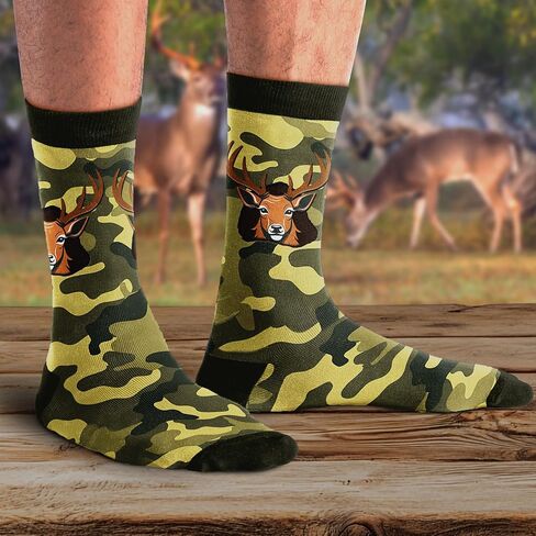 Hunting Gifts for Men, Christmas Presents for Hunters, Deer & Duck Hunting Gear, Comfortable and Funny Socks, Perfect Stocking Stuffers & Mens Present in Saudi Arabia