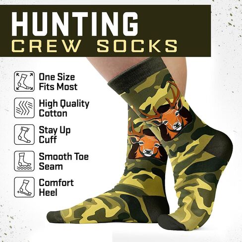 Hunting Gifts for Men, Christmas Presents for Hunters, Deer & Duck Hunting Gear, Comfortable and Funny Socks, Perfect Stocking Stuffers & Mens Present in Saudi Arabia
