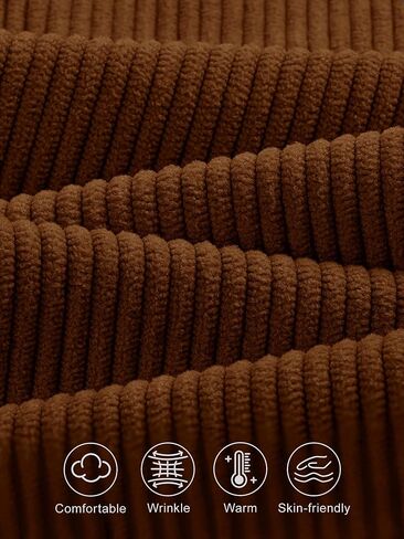 Mens Corduroy Pants Drawstring Elastic Waist Casual Pants Straight Baggy Sweatpants with Pockets in Kuwait