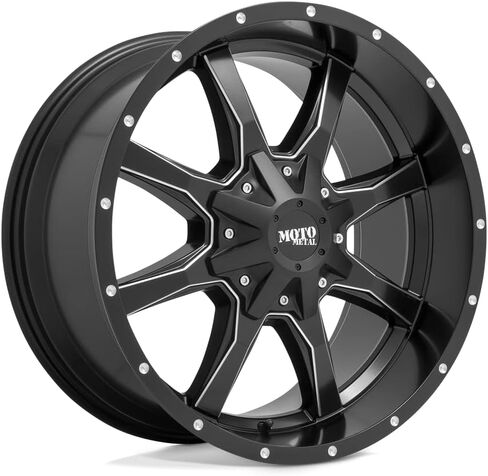 موتو ميتال 20X10 6X135/5.5 4.56 -24 ملم أسود لامع مع شفة مطحونة - MO970210673A24N in Saudi Arabia