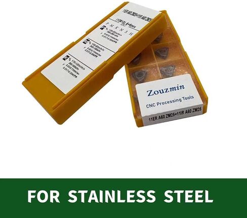 zouzmin Lathe Threading Inserts 11ER AG60 + 11IR AG60 Carbide Inserts for External Thread/Internal Thread Turning Tool Holders for for Stainless Steel and Iron,20pcs… in Saudi Arabia