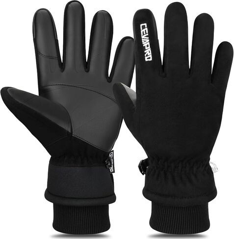 Cevapro Winter Thermal Gloves for Men Women, -20℉ Anti-Slip Waterproof Deerskin Suede Insulated Touchscreen Gloves. in Saudi Arabia