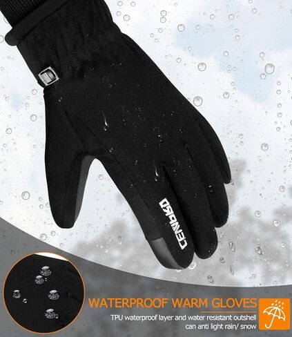 Cevapro Winter Thermal Gloves for Men Women, -20℉ Anti-Slip Waterproof Deerskin Suede Insulated Touchscreen Gloves. in Saudi Arabia