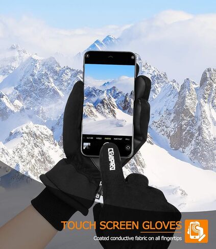 Cevapro Winter Thermal Gloves for Men Women, -20℉ Anti-Slip Waterproof Deerskin Suede Insulated Touchscreen Gloves. in Saudi Arabia
