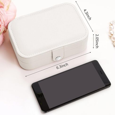Travel Jewelry Box - Portable and Multi-Function Jewelry Organizer for Women, Compact Small Travel Case for Necklaces, Rings, Bracelets, and Earrings -Cherry Pink in Saudi Arabia
