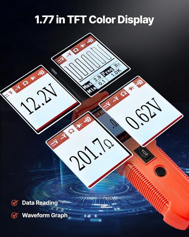VEVOR Automotive Circuit Tester, 8-35 DCV Power Circuit Probe Tester with TFT Color Display and Lighting, Automotive Power Tester Probe with 19.7 ft / 6 m Cable, 2-in-1 Electrical Detector Finder in Saudi Arabia