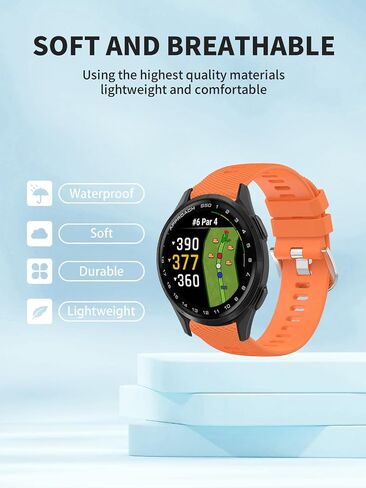 2 pack for Garmin Approach S44/Approach S50 Golf GPS Smartwatch Band, 20mm Quick Release Silicone Sport Strap Replacement Watchband for Garmin Approach S50 & S44 Wristbands Accessories-Black in Saudi Arabia