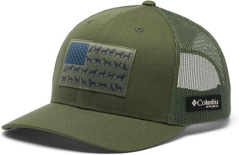 كولومبيا للجنسين PHG Game Flag Mesh Snap Back، الصحراء/الأخضر الفائض/علم الصيد، مقاس واحد in Kuwait
