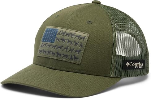 كولومبيا للجنسين PHG Game Flag Mesh Snap Back، الصحراء/الأخضر الفائض/علم الصيد، مقاس واحد in Kuwait