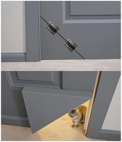 Cat Door, Adjustable Cat Door Hinge Kit (Left & Right Hand) - Fits Hollow Doors and Solid Interior Doors Easy，Installation Kitty Door in Saudi Arabia