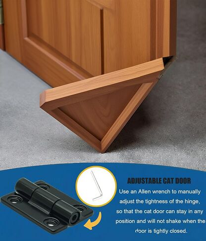 Cat Door, Adjustable Cat Door Hinge Kit (Left & Right Hand) - Fits Hollow Doors and Solid Interior Doors Easy，Installation Kitty Door in Saudi Arabia