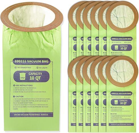 15 Pack of 100331 Micro Filter Vacuum Bags Compatible with Pro Team LineVacer Coachvac Super CoachVac and MegaVac Backpack Vacuum Cleaners Replace Part 100331 Open Cirular Collar in Kuwait