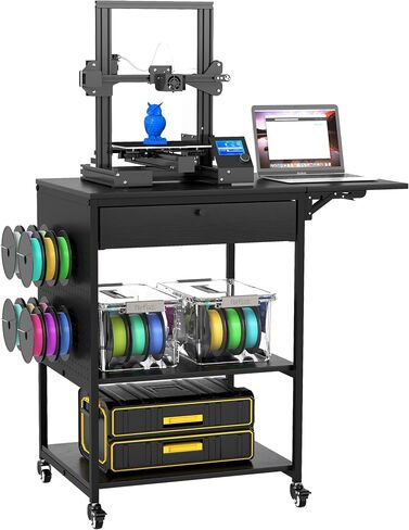 Baoz 3D الطابعة حامل مع تخزين خيوط ، مكتب طابعة ثلاثية الأبعاد ذات 3 مستويات مع عجلات ، شريط كهربائي مدمج ، جدول طابعات شاقة لل PLA/ABS/PETG/TPU ، عربة الطابعة للاستوديوهات ، المكتب ، ورشة العمل in Kuwait