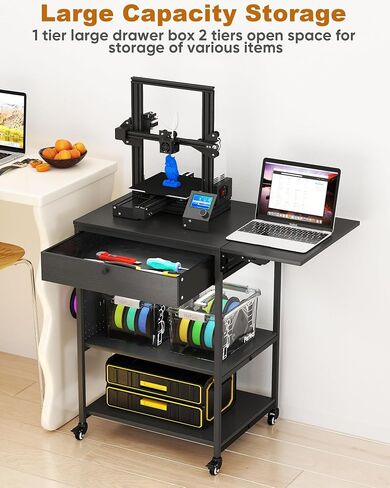 Baoz 3D الطابعة حامل مع تخزين خيوط ، مكتب طابعة ثلاثية الأبعاد ذات 3 مستويات مع عجلات ، شريط كهربائي مدمج ، جدول طابعات شاقة لل PLA/ABS/PETG/TPU ، عربة الطابعة للاستوديوهات ، المكتب ، ورشة العمل in Kuwait