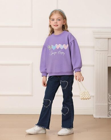 Mioglrie Little Girl Clothes Kids Toddler Fall Outfits 3T 4T 5T Denim Jeans Girls Clothing Sets Size 6 7 8 Pants Set in Kuwait