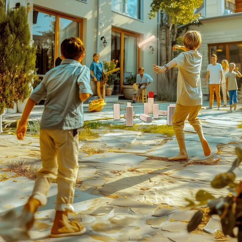 مجموعة لعبة Gothink Kubb Yard - ممتعة ، وألعاب عائلية تفاعلية للبالغين والأطفال ، وكتل متينة مع حقيبة سفر ، مثالية لأفراد الخلفية ، العشب ، والشاطئ in Kuwait
