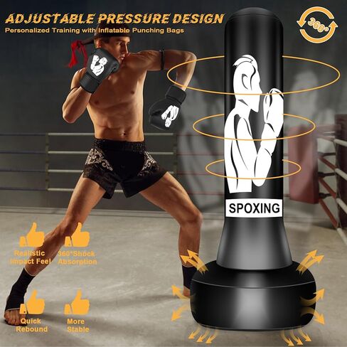 Freestanding 70" Heavy Punching Bag – Boxing Bag for Training, Kickboxing, MMA, Fitness – Great for Adults & Teen Beginners in Kuwait