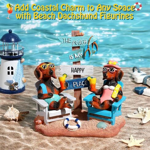 Beach Chair Resin Figurine 7x7 Inch Nautical Summer Decor with Adirondack Chairs and Sign Blue Beach House Tabletop Decoration for End Table Mantle or Housewarming Gift(Coastal) in Saudi Arabia