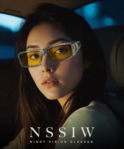 NSSIW Night-Vision-Glasses Women Mens Over-the-Glasses: Wrap-Around Anti Glare Polarized Night Vision Glasses for Driving in Saudi Arabia
