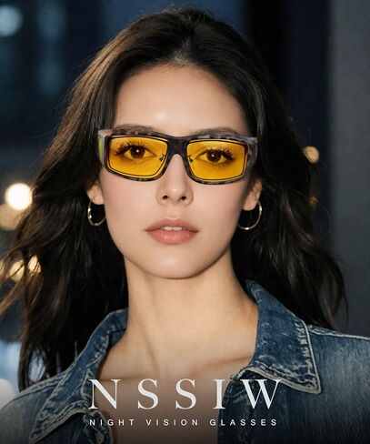 NSSIW Night-Vision-Glasses Women Mens Over-the-Glasses: Wrap-Around Anti Glare Polarized Night Vision Glasses for Driving in Saudi Arabia
