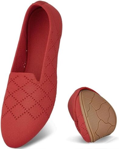 Puxowe Women's Ballet Flats Slip -On Slip -on With Low Lowdge - أحذية مريحة لأصابع القدمين للمشي واللباس والملابس غير الرسمية in Kuwait