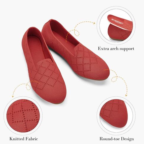 Puxowe Women's Ballet Flats Slip -On Slip -on With Low Lowdge - أحذية مريحة لأصابع القدمين للمشي واللباس والملابس غير الرسمية in Kuwait