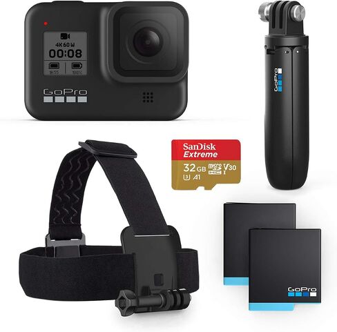 GoPro Hero8 Black - كاميرا عمل مقاومة للماء مع شاشة تعمل باللمس 4K Ultra HD Video 12MP صور 1080p بث مباشر للاستقرار in Saudi Arabia