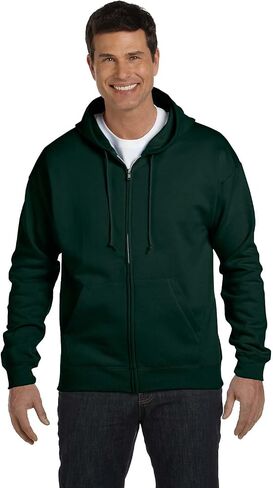 Hanes Men's Ultimate Cotton Heavyweight Full Zip Hoodie_Black_M in Saudi Arabia