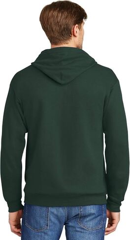 Hanes Men's Ultimate Cotton Heavyweight Full Zip Hoodie_Black_M in Saudi Arabia