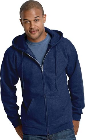 Hanes Men's Ultimate Cotton Heavyweight Full Zip Hoodie_Black_M in Saudi Arabia