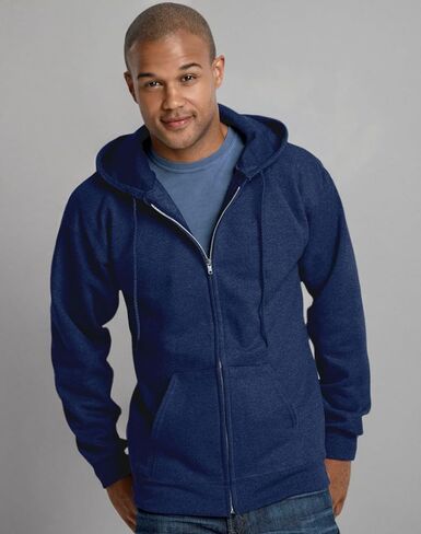 Hanes Men's Ultimate Cotton Heavyweight Full Zip Hoodie_Black_M in Saudi Arabia