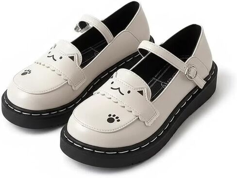 Kawaii Lolita Casual Mary Jane Shoes - Cute Adorable Cat Kitten Paw Flats | Japanese Sweet Soft Style for Everyday Wear in Saudi Arabia