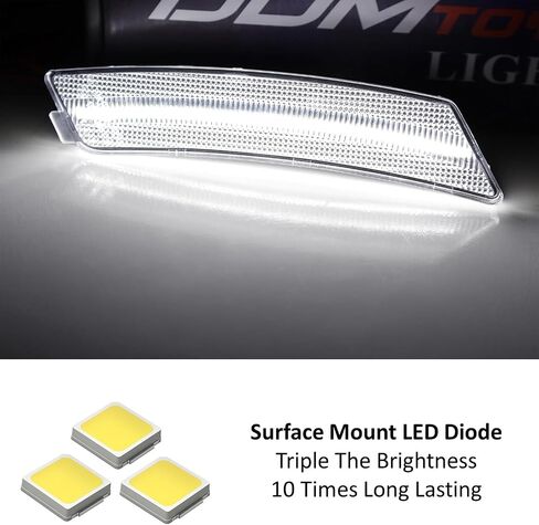 iJDMTOY Black-Out Smoked Lens 36-SMD Xenon White Full LED Front Bumper Side Marker Light Kit Compatible With Cadillac 2020-2024 CT5, Replace OEM Amber Front Sidemarkers in Saudi Arabia