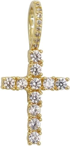 GLD Iced Gothic Cross Pendant - White Gold in Saudi Arabia