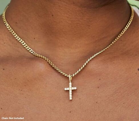 GLD Iced Gothic Cross Pendant - White Gold in Saudi Arabia