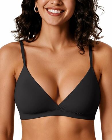 حمالات صدر مثلثة للنساء حمالات صدر لاسلكية غير مبطنة بدون سلك داخلي، حمالات صدر يومية مريحة بدون خياطة in Kuwait